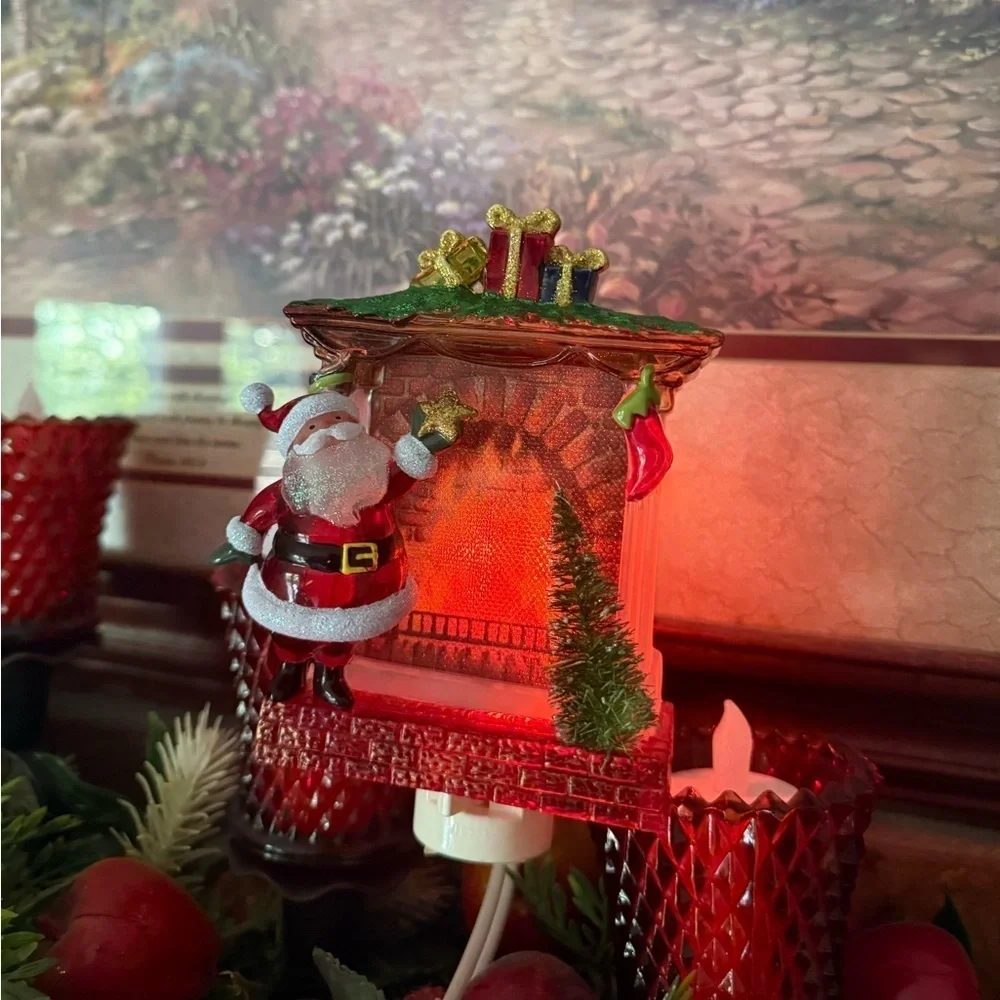 Illuminated Santa Red and Green Christmas Decor Accents Night Light